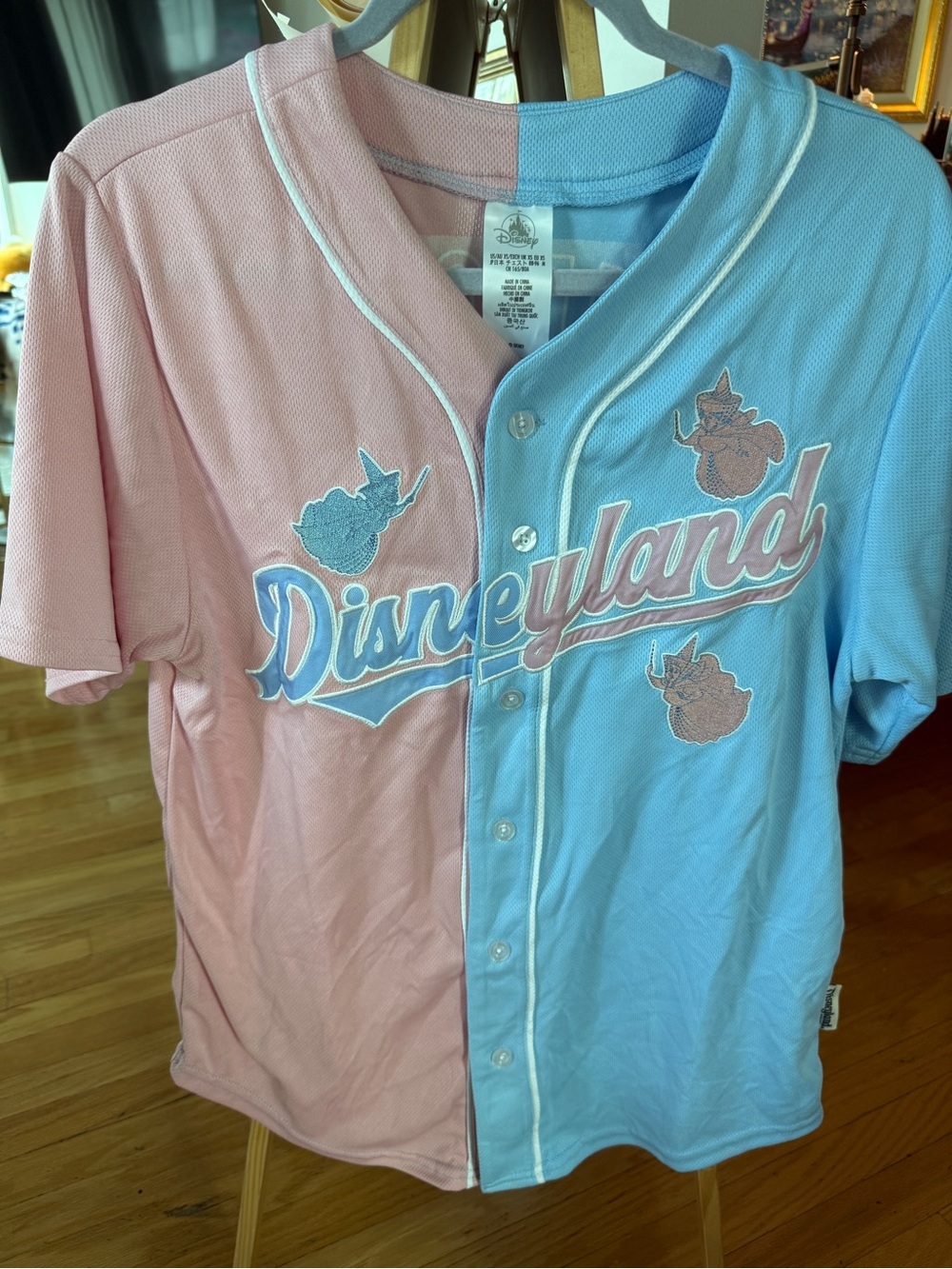 Disneyland Make Pink Make Blue Aurora Baseball Jersey Sleeping Beauty XS NWOT